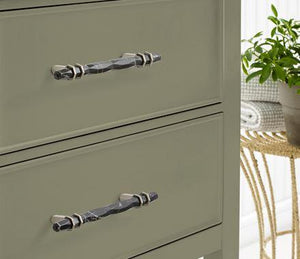 Amerock Cabinet Pull Marble Black/Satin Nickel 5-1/16 inch (128 mm) Center-to-Center Carrione 1 Pack Drawer Pull Drawer Handle Cabinet Hardware
