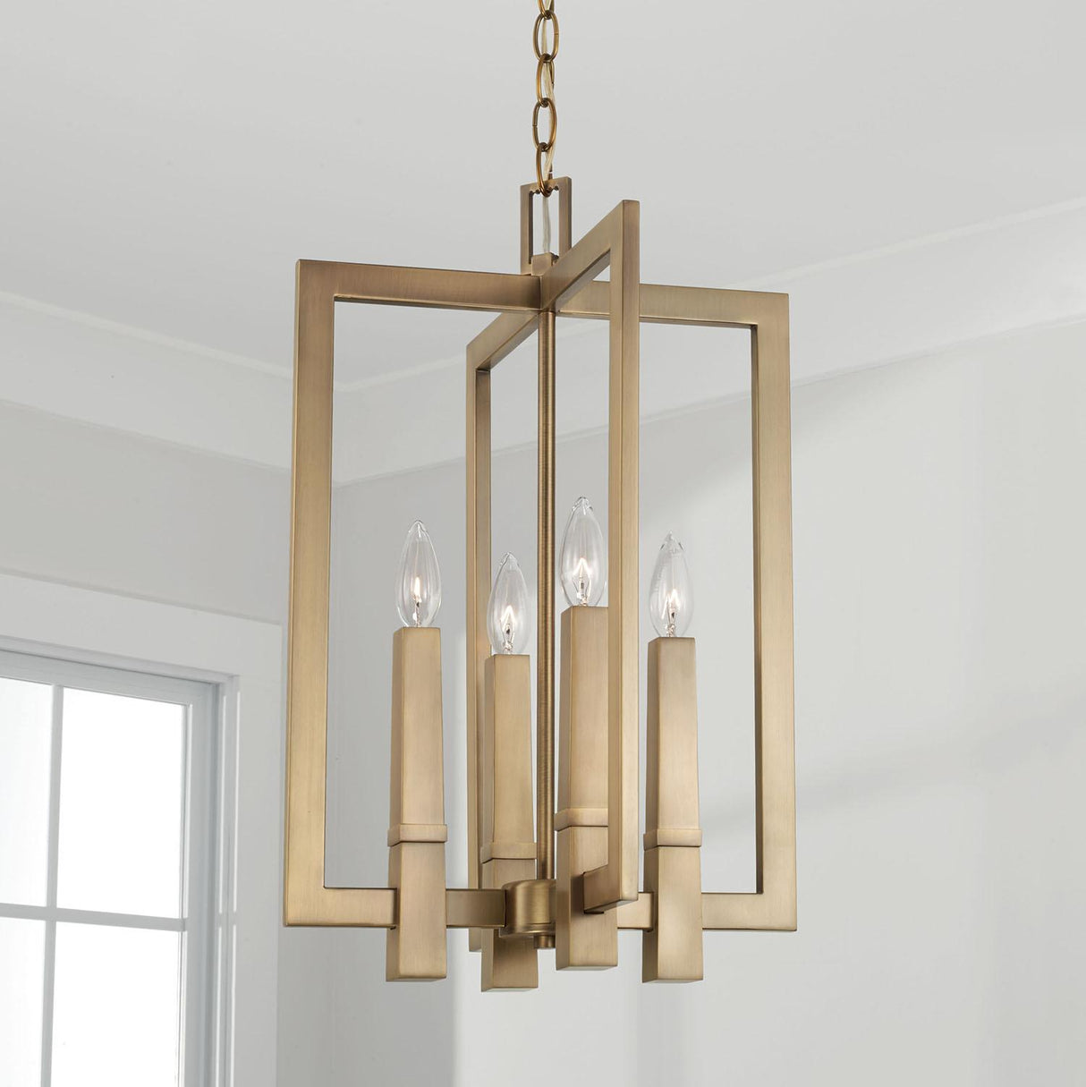 Capital Lighting 549641AD Blake 4 Light Foyer Aged Brass