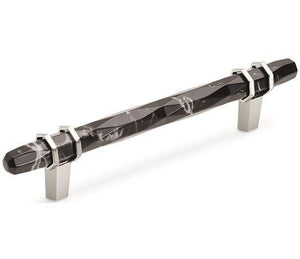 Amerock BP36649MBKPN Carrione Cabinet Pull, 5-1/16 in (128 mm) Center-to-Center, Marble Black/Polished Nickel