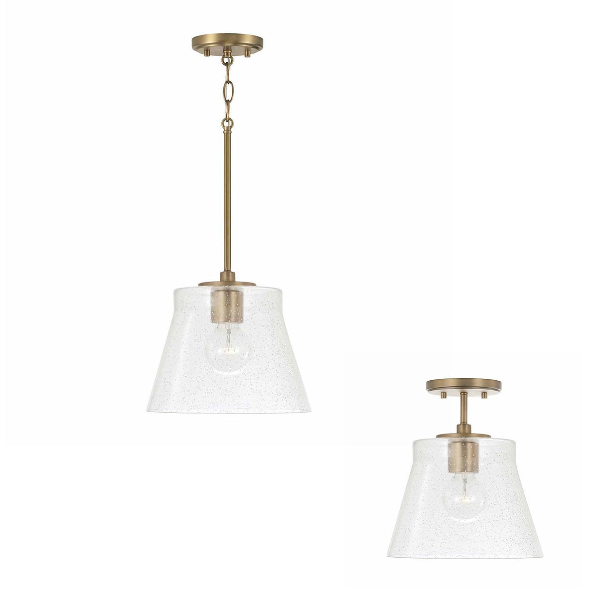 Capital Lighting 346912AD Baker 1 Light Pendant Aged Brass