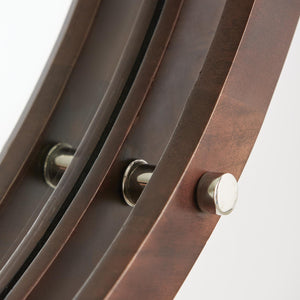 Capital Lighting 739901MM Mirror Decorative Wooden Frame Mirror Dark Wood and Polished Nickel