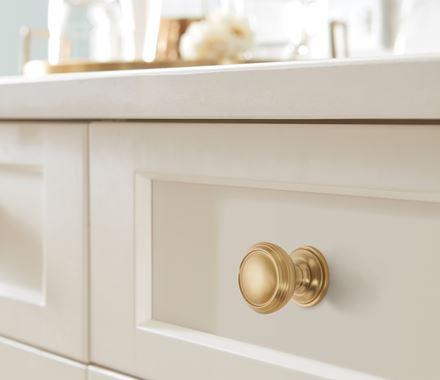 Amerock Cabinet Knob Golden Champagne 1-1/4 inch (32 mm) Diameter Revitalize 1 Pack Drawer Knob Cabinet Hardware