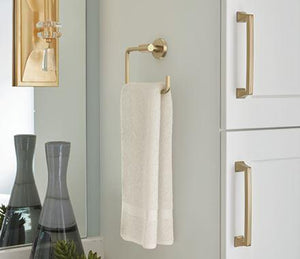 Amerock BH26541BBZ Golden Champagne Towel Ring 6-7/16 in (164 mm) Length Towel Holder Arrondi Hand Towel Holder for Bathroom Wall Small Kitchen Towel Holder Bath Accessories