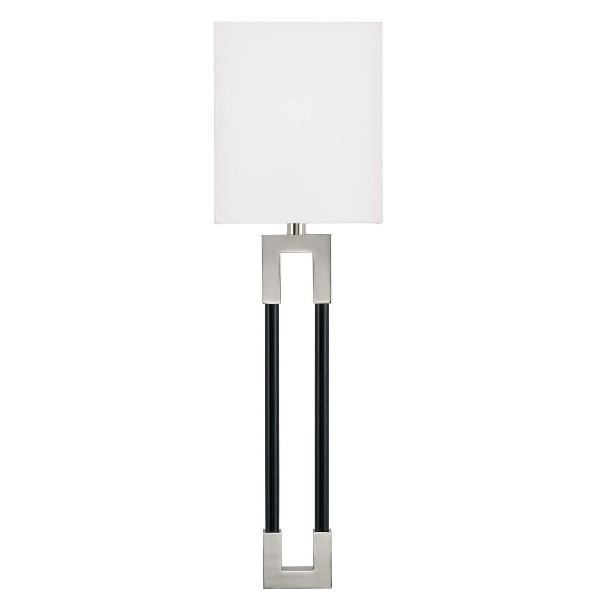 Capital Lighting 644711NK Bleeker 1 Light Sconce Polished Nickel and Matte Black