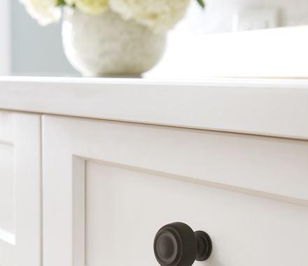 Amerock Cabinet Knob Black Bronze 1-5/8 inch (41 mm) Diameter Kane 1 Pack Drawer Knob Cabinet Hardware