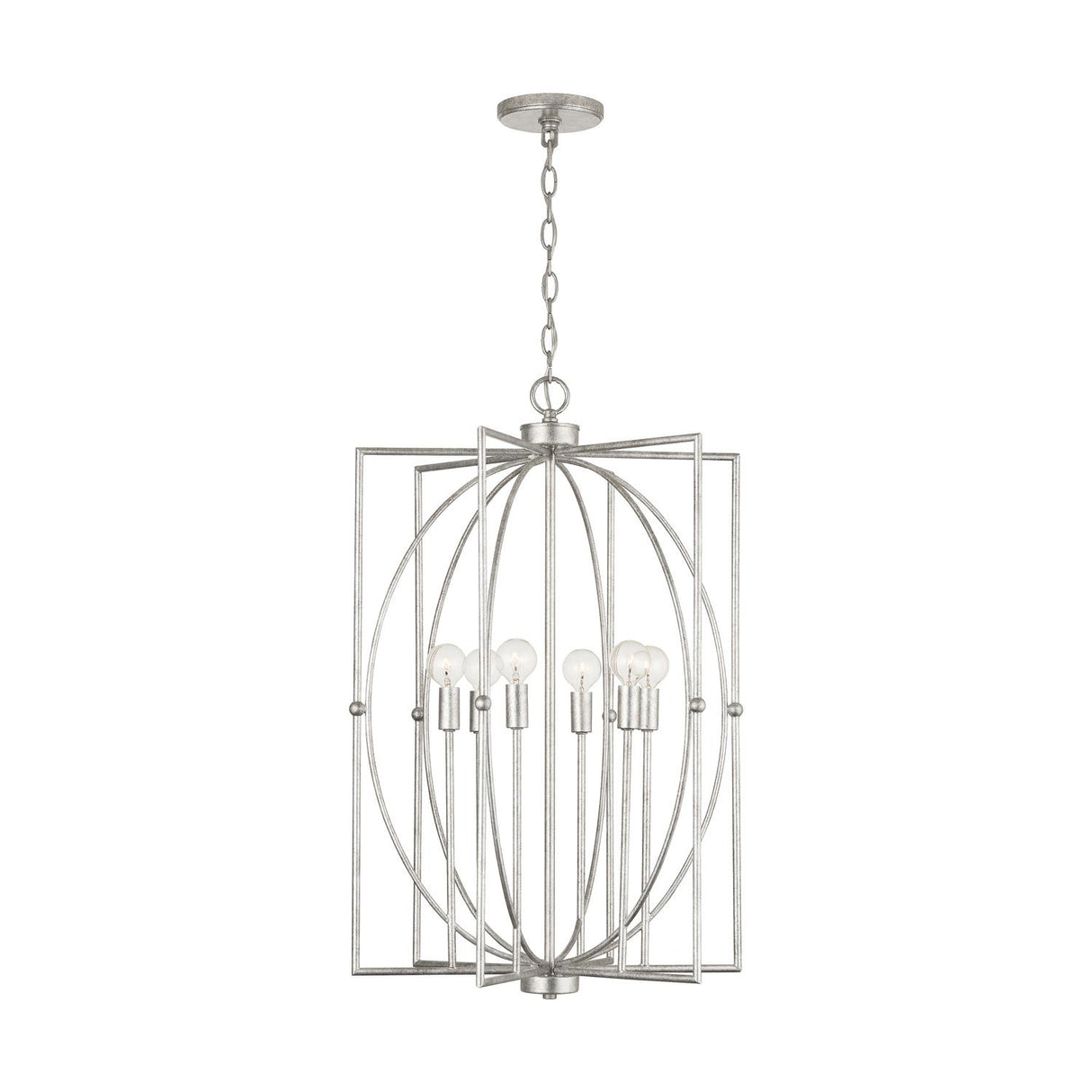 Capital Lighting 537961AS Oran 6 Light Foyer Antique Silver