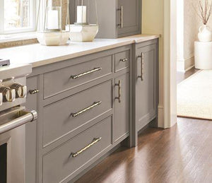 Amerock Cabinet Pull Golden Champagne/Black Chrome 6-5/16 inch (160 mm) Center-to-Center London 1 Pack Drawer Pull Drawer Handle Cabinet Hardware