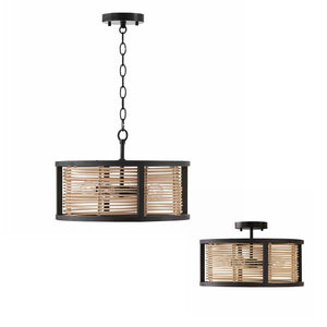 Capital Lighting 244041FK Rico 4 Light Semi-Flush Flat Black