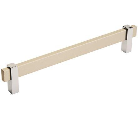 Amerock Cabinet Pull Silver Champagne/Polished Chrome 7-9/16 inch (192 mm) Center to Center Mulino 1 Pack Drawer Pull Drawer Handle Cabinet Hardware