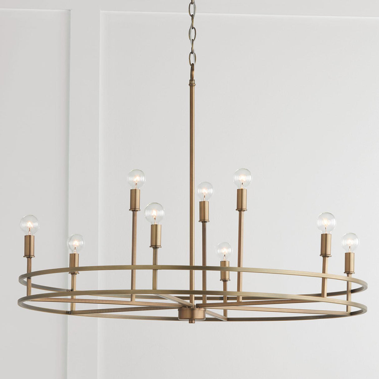 Capital Lighting 448791AD Fuller 9 Light Chandelier Aged Brass