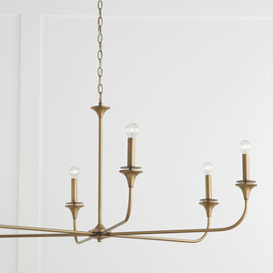 Capital Lighting 448961AD Presley 6 Light Chandelier Aged Brass