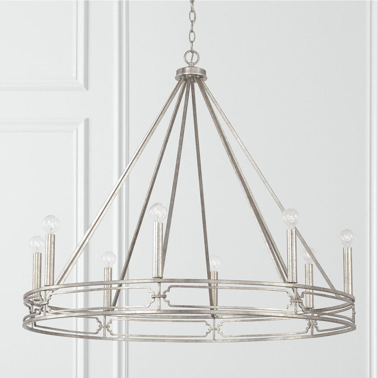 Capital Lighting 443481AS Merrick 8 Light Chandelier Antique Silver