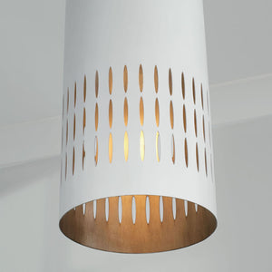 Capital Lighting 350212AW Dash 1 Light Pendant Aged Brass and White