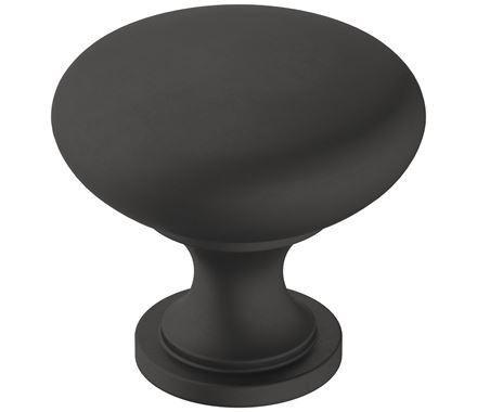 Amerock Cabinet Knob Matte Black 1-1/4 inch (32 mm) Diameter Era 1 Pack Drawer Knob Cabinet Hardware