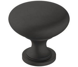 Amerock Cabinet Knob Matte Black 1-1/4 inch (32 mm) Diameter Era 1 Pack Drawer Knob Cabinet Hardware