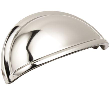 Amerock Cabinet Cup Pull Polished Nickel 3 inch (76 mm) Center to Center Cup Pulls 1 Pack Drawer Pull Drawer Handle Cabinet Hardware
