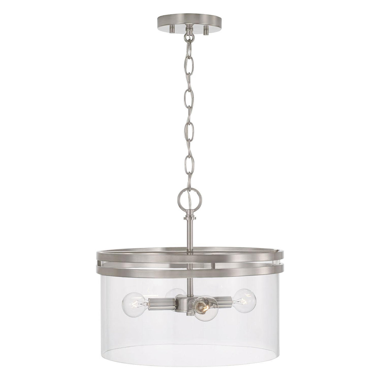 Capital Lighting 248741BN Fuller 4 Light Dual Mount Semi-Flush/Pendant Brushed Nickel