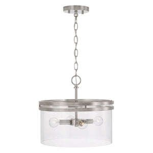 Capital Lighting 248741BN Fuller 4 Light Dual Mount Semi-Flush/Pendant Brushed Nickel
