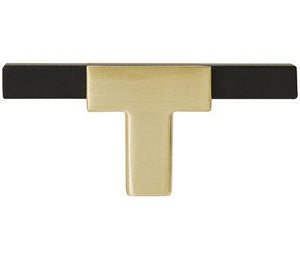 Amerock BP67BGLMB Kitchen Cabinet Door or Drawer Knob Brushed Gold/Matte Black 2-3/4 inch (70 mm) Length Urbanite 1 Pack Furniture Hardware Bathroom Cabinet Hardware