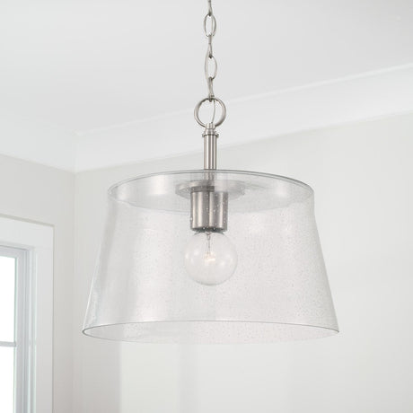 Capital Lighting 246911BN Baker 1 Light Pendant Brushed Nickel