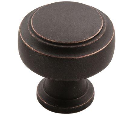 Amerock Cabinet Knob Dark Oiled Bronze 1-3/16 inch (30 mm) Diameter Highland Ridge 1 Pack Drawer Knob Cabinet Hardware