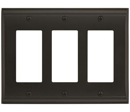 Amerock Wall Plate Black Bronze 3 Rocker Switch Plate Cover Candler 1 Pack Decora Wall Plate Light Switch Cover