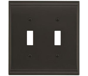 Amerock Wall Plate Black Bronze 2 Toggle Switch Plate Cover Candler 1 Pack Light Switch Cover