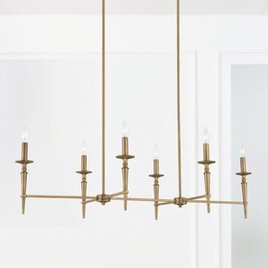 Capital Lighting 842661AD-701 Abbie 6 Light Island Aged Brass