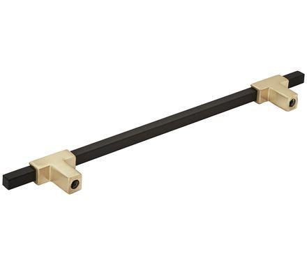 Amerock Cabinet Pull Brushed Gold/Matte Black 7-9/16 inch (192 mm) Center to Center Urbanite 1 Pack Drawer Pull Drawer Handle Cabinet Hardware