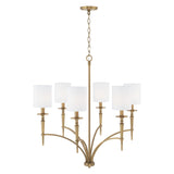 Capital Lighting 442661AD-701 Abbie 6 Light Chandelier Aged Brass