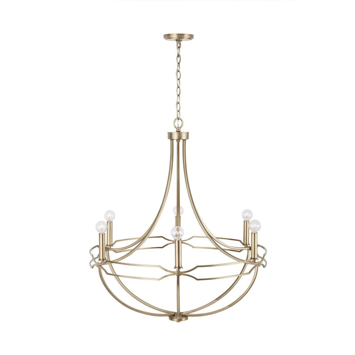 Capital Lighting 438961AD Jordyn 6 Light Chandelier Aged Brass