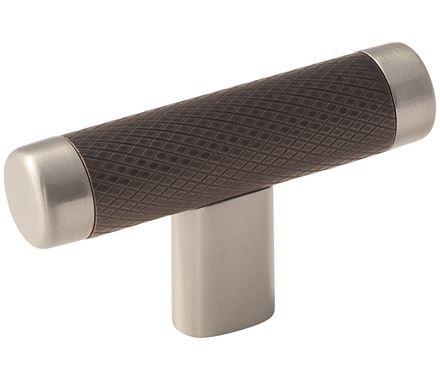 Amerock Cabinet Knob Satin Nickel/Oil-Rubbed Bronze 2-5/8 inch (67 mm) Length Esquire 1 Pack Drawer Knob Cabinet Hardware