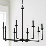 Capital Lighting 437381BI Clint 8 Light Chandelier Black Iron