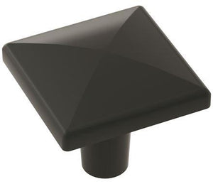 Amerock Cabinet Knob Matte Black 1-1/8 inch (29 mm) Length Extensity 1 Pack Drawer Knob Cabinet Hardware