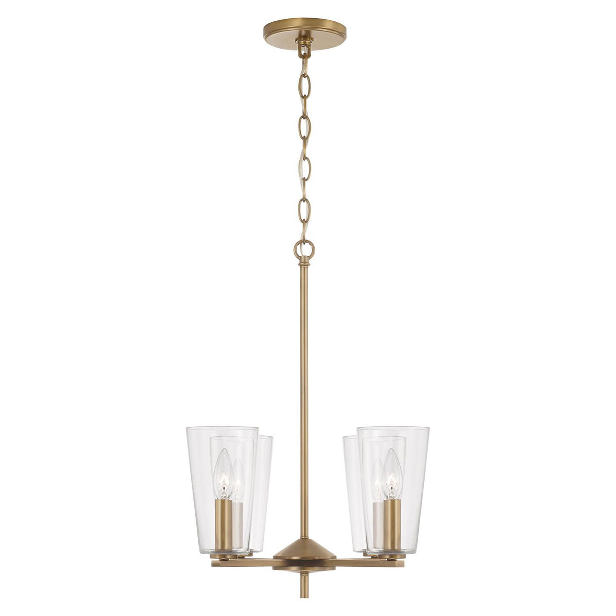 Capital Lighting 348641AD-538 Portman 4 Light Pendant Aged Brass