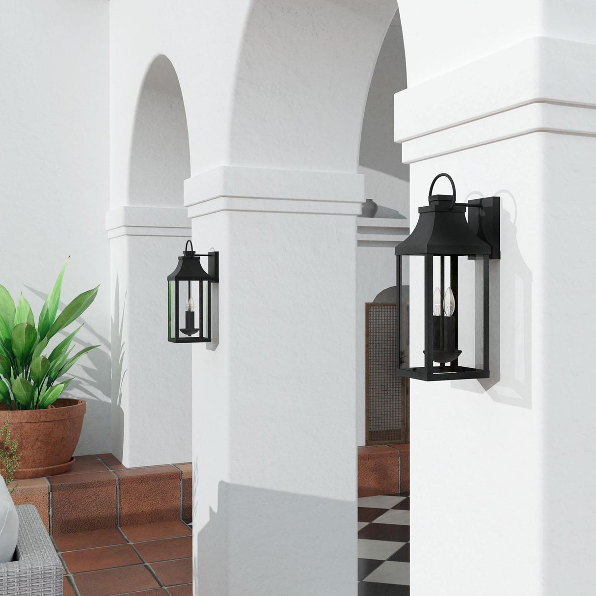 Capital Lighting 946421BK Bradford 2 Light Outdoor Wall Lantern Black