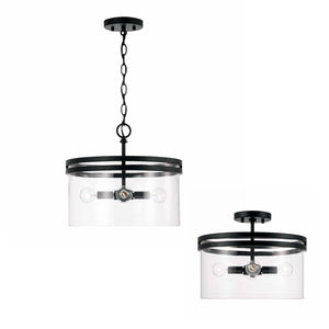 Capital Lighting 248741MB Fuller 4 Light Dual Mount Semi-Flush/Pendant Matte Black