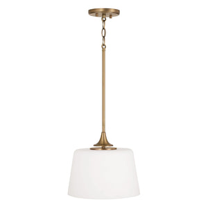 Capital Lighting 248911AD Presley 1 Light Dual Mount Semi-Flush/Pendant Aged Brass