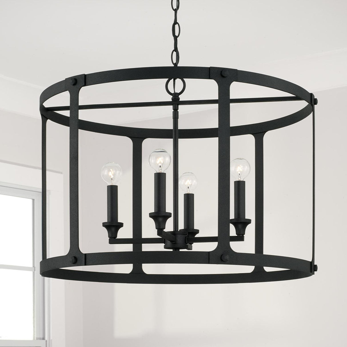 Capital Lighting 344941BI Brennen 4 Light Pendant Black Iron