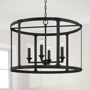 Capital Lighting 344941BI Brennen 4 Light Pendant Black Iron
