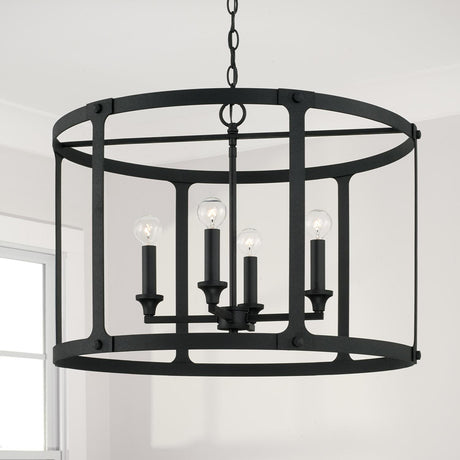 Capital Lighting 344941BI Brennen 4 Light Pendant Black Iron