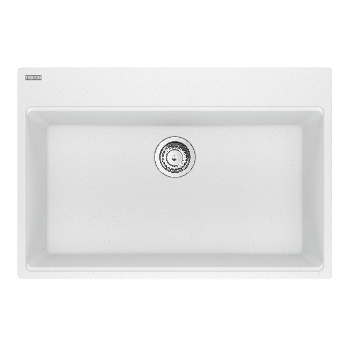 FRANKE MAG61031-PWT-S Maris Topmount 33-in x 22-in Granite Single Bowl Kitchen Sink in Polar White In Polar White