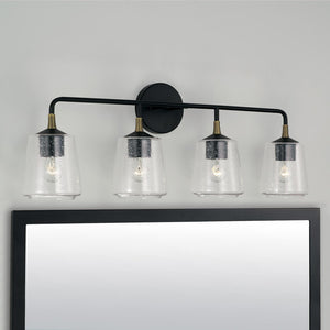 Capital Lighting 145641KB-530 Amara 4 Light Vanity Matte Black with Brass