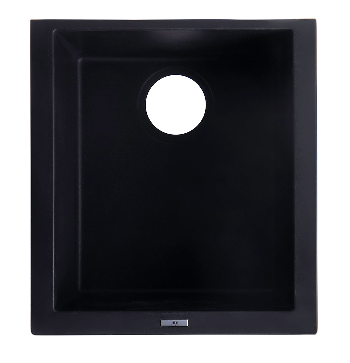 ALFI brand AB1720UM-BLA Black 17" Undermount Rectangular Granite Composite Kitchen Prep Sink