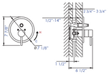 ALFI brand AB1701-BN Brushed Nickel Pressure Balanced Round Shower Mixer with Diverter