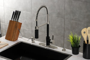 Gourmetier LS8779CTL Continental Single-Handle Pre-Rinse Kitchen Faucet, Matte Black/Brushed Nickel