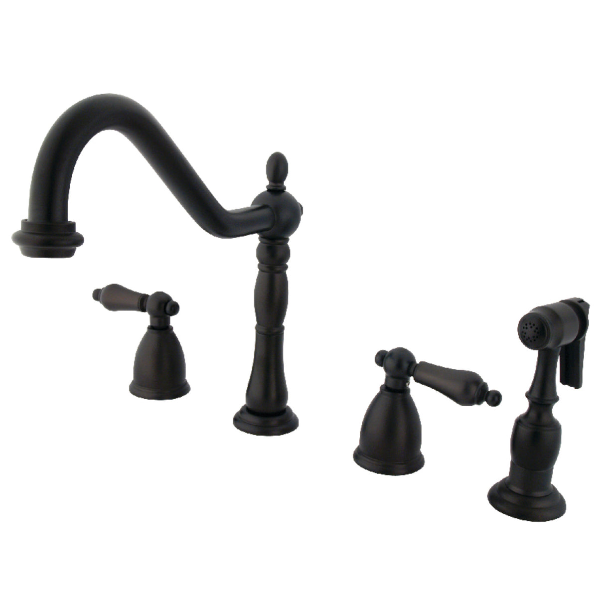 Kingston Brass KB1795ALBS Widespread Kitchen Faucet, Oil Rubbed Bronze