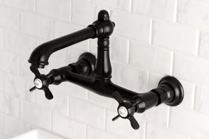 Kingston Brass KS7240BEX Essex Wall Mount Bathroom Faucet, Matte Black