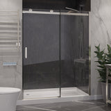 ANZZI SD-FRLS05702BNR Series 60 in. x 76 in. Frameless Sliding Shower Door with Handle in Brushed Nickel