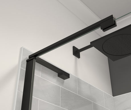 MAAX 139584-810-340-000 Capella 78 32 ½-35 ½ x 78 in. 8 mm Pivot Shower Door for Alcove Installation with GlassShield® glass in Matte Black